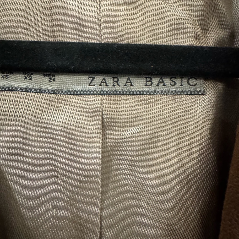 Zara Brown Faux Leather Jacket with Tie-Front - Picture 3 of 3